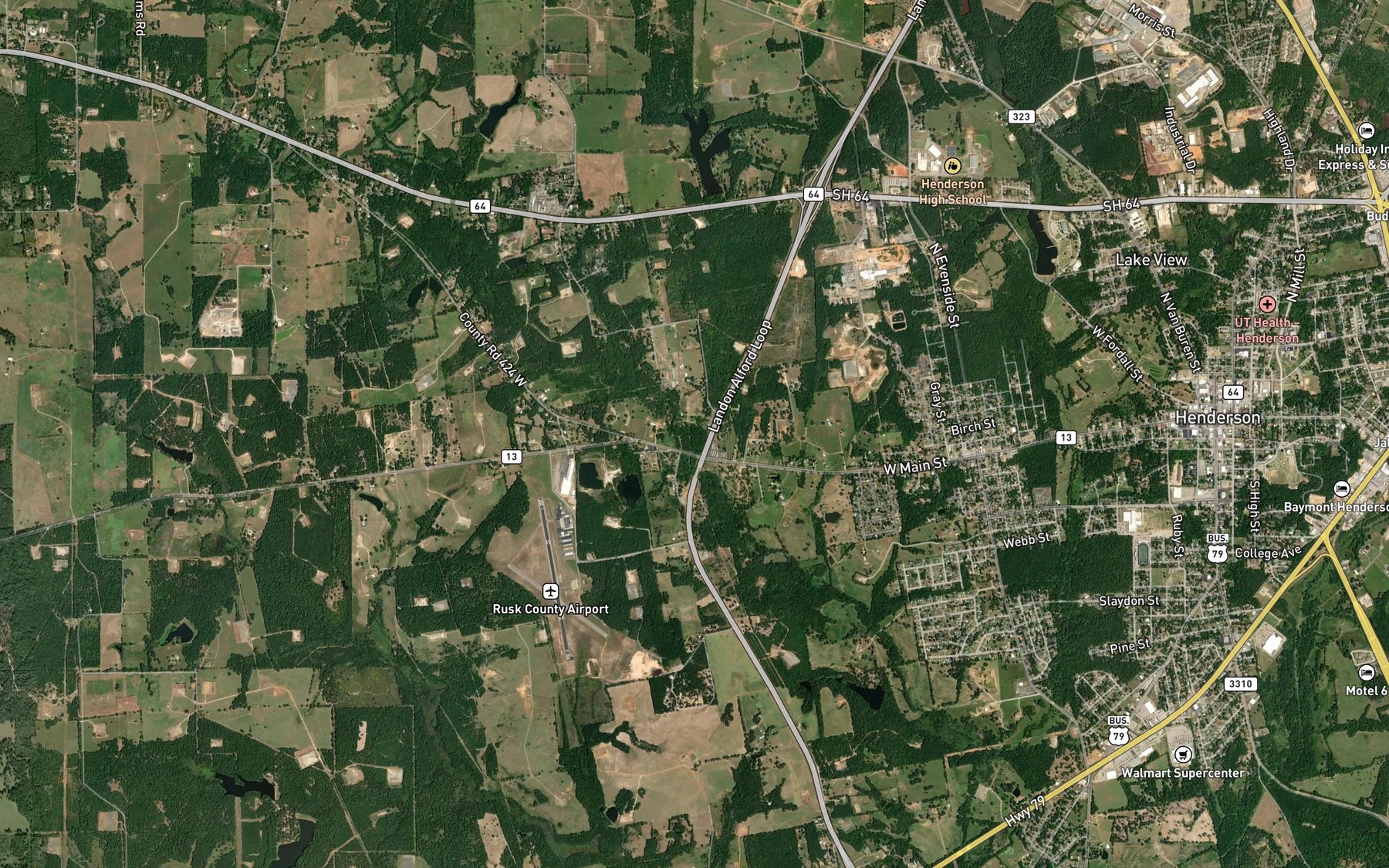 Satellite map of the Flanigan Branch