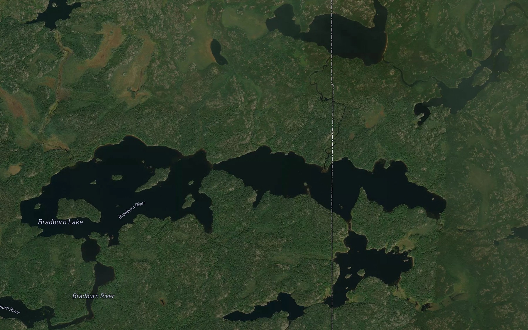 Satellite map of the Bradburn River