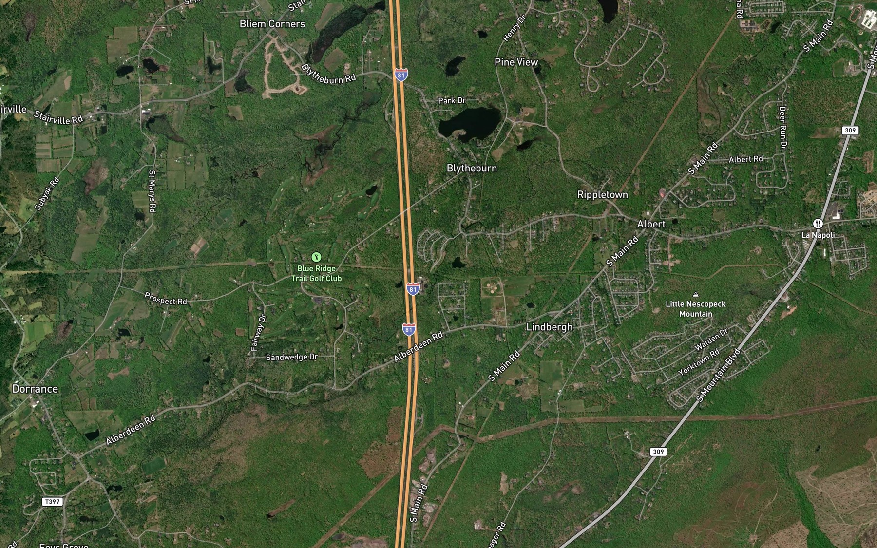 Satellite map of the Watering Run