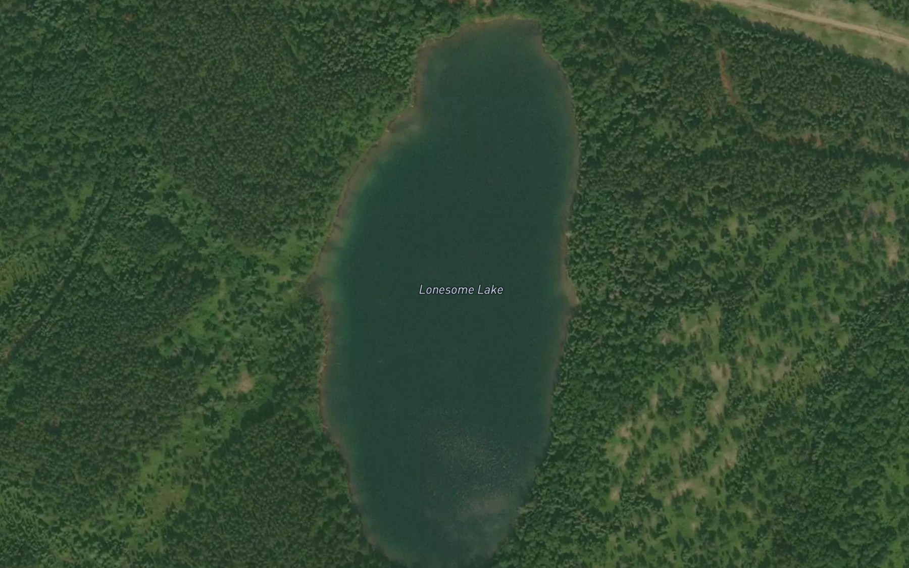 Satellite map of the Lonesome Lake
