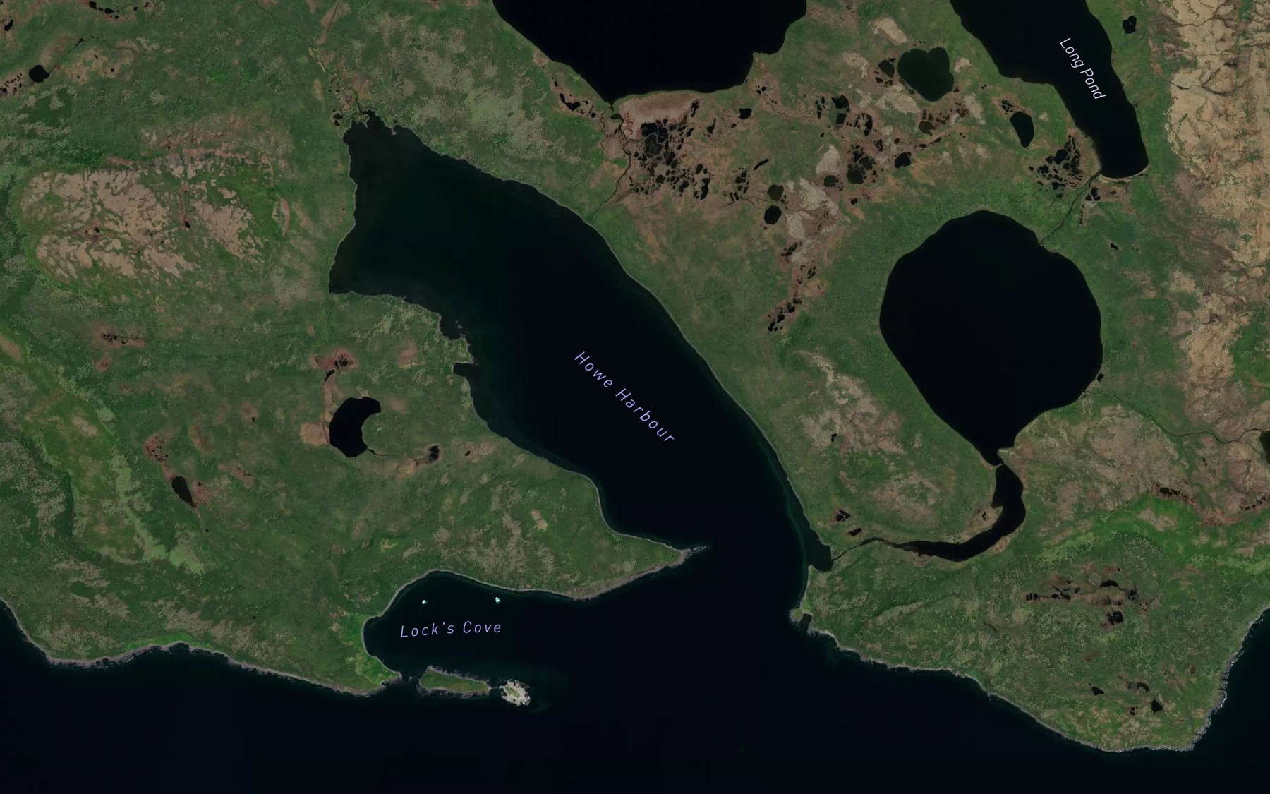 Satellite map of the Eye Glass Bay