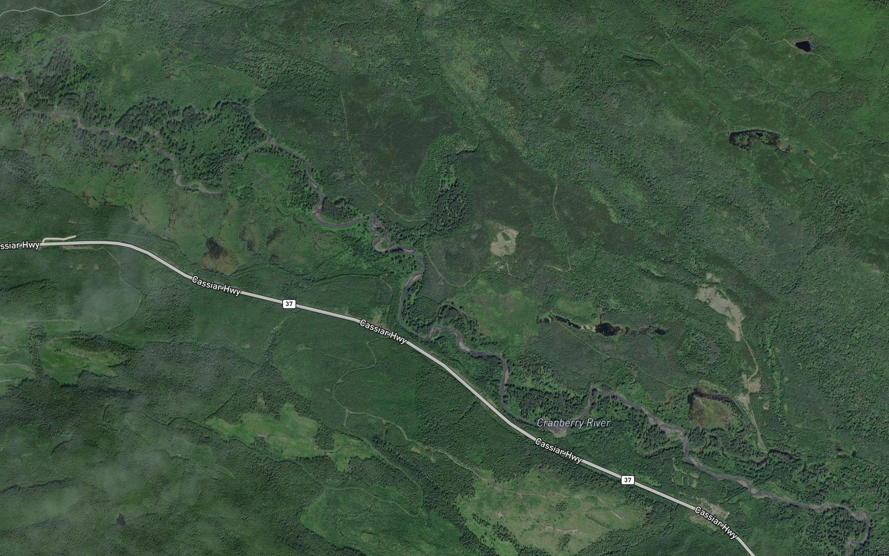 Satellite map of the Aluk Creek