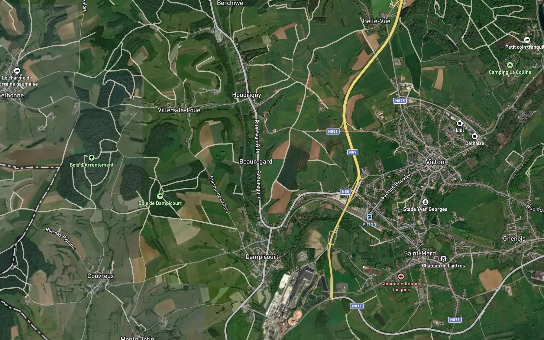 Satellite map of the Chavratte