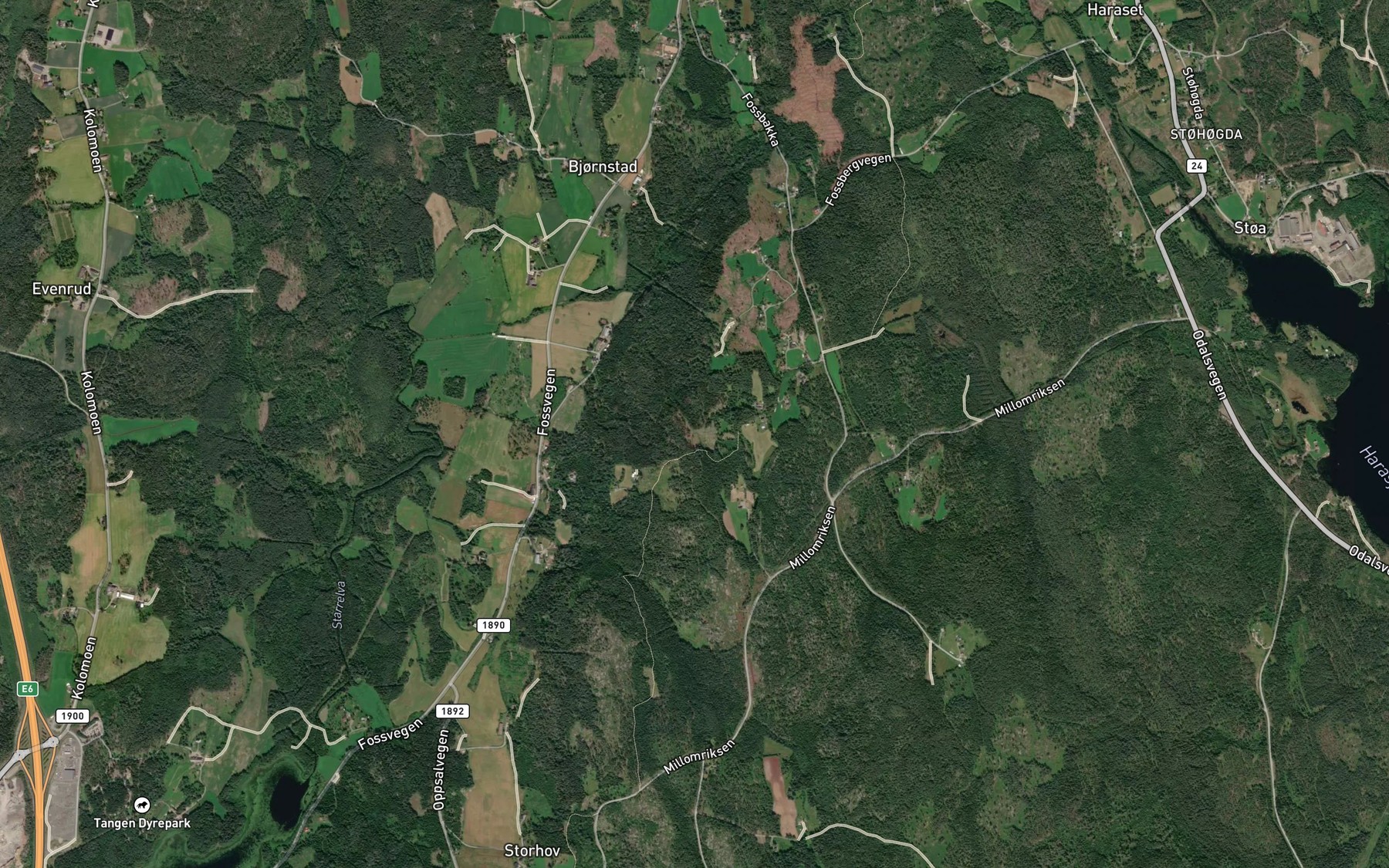 Satellite map of the Bjertungstadbekken
