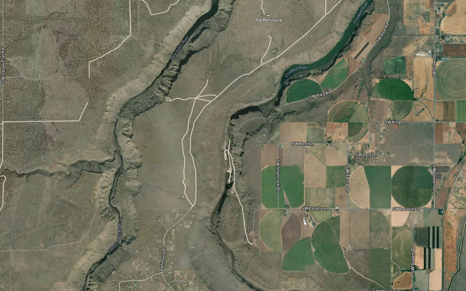 Satellite map of the Opal Springs