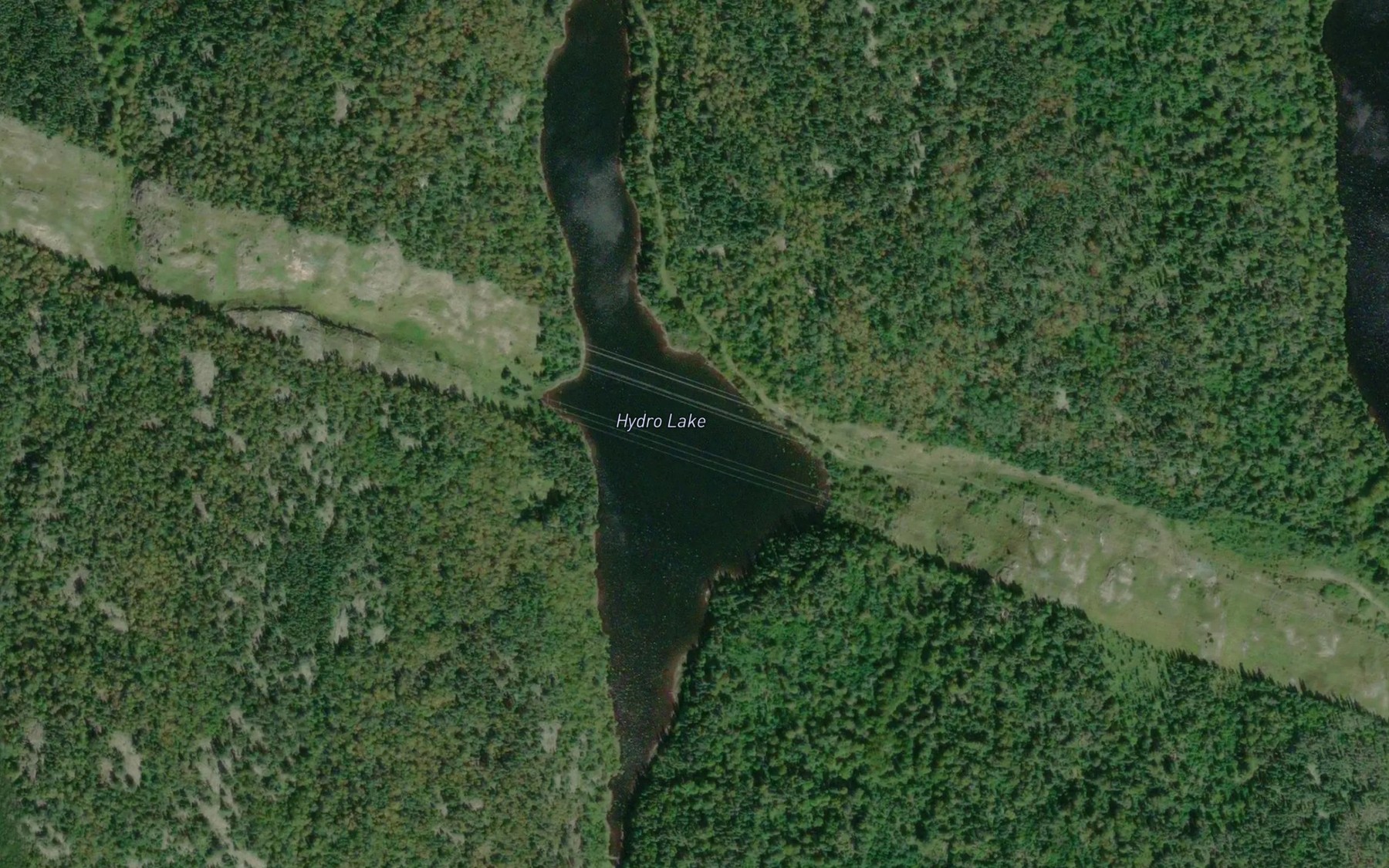 Satellite map of the Hydro Lake