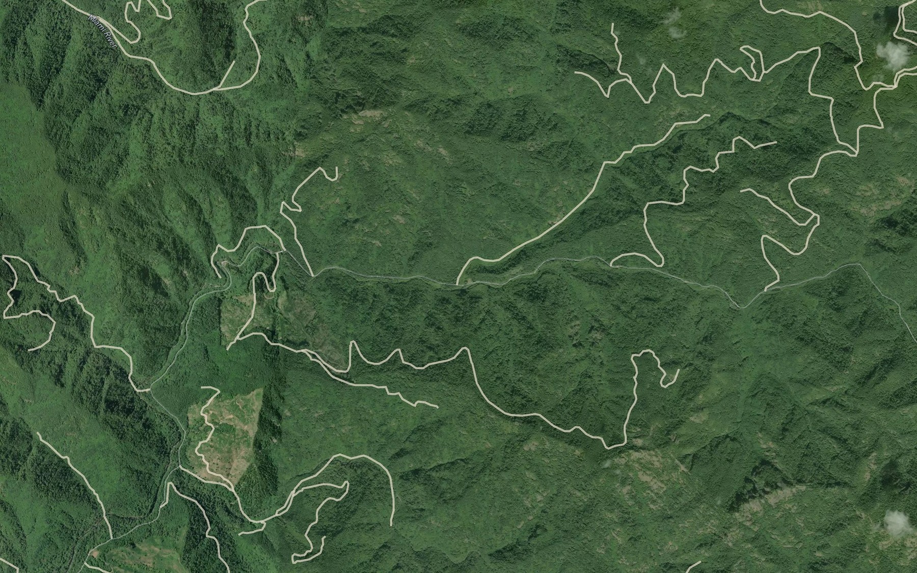 Satellite map of the Schroeder Creek