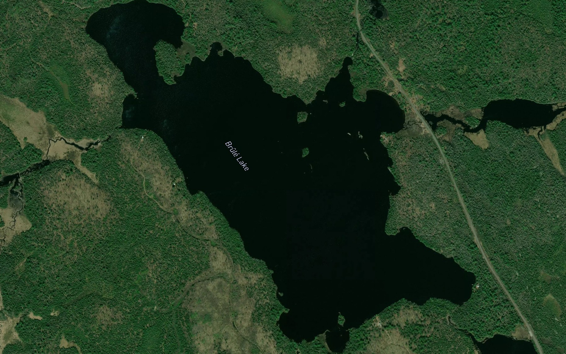 Satellite map of the Brule Lake
