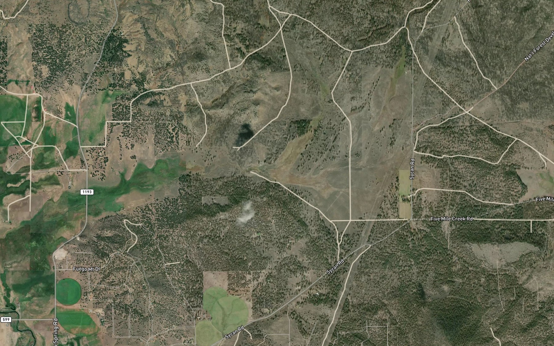 Satellite map of the Mill Creek