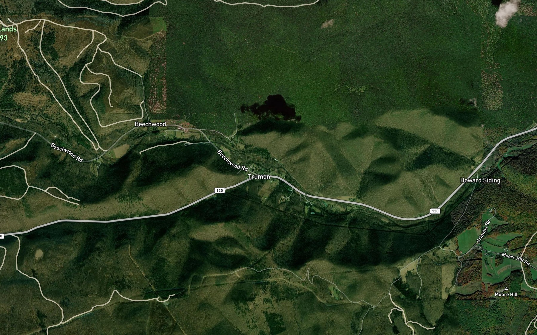 Satellite map of the Big Run
