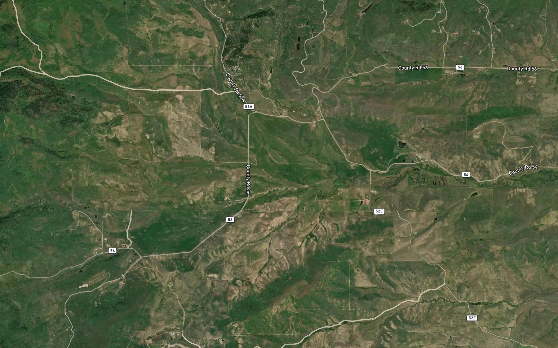 Satellite map of the Renfro Creek