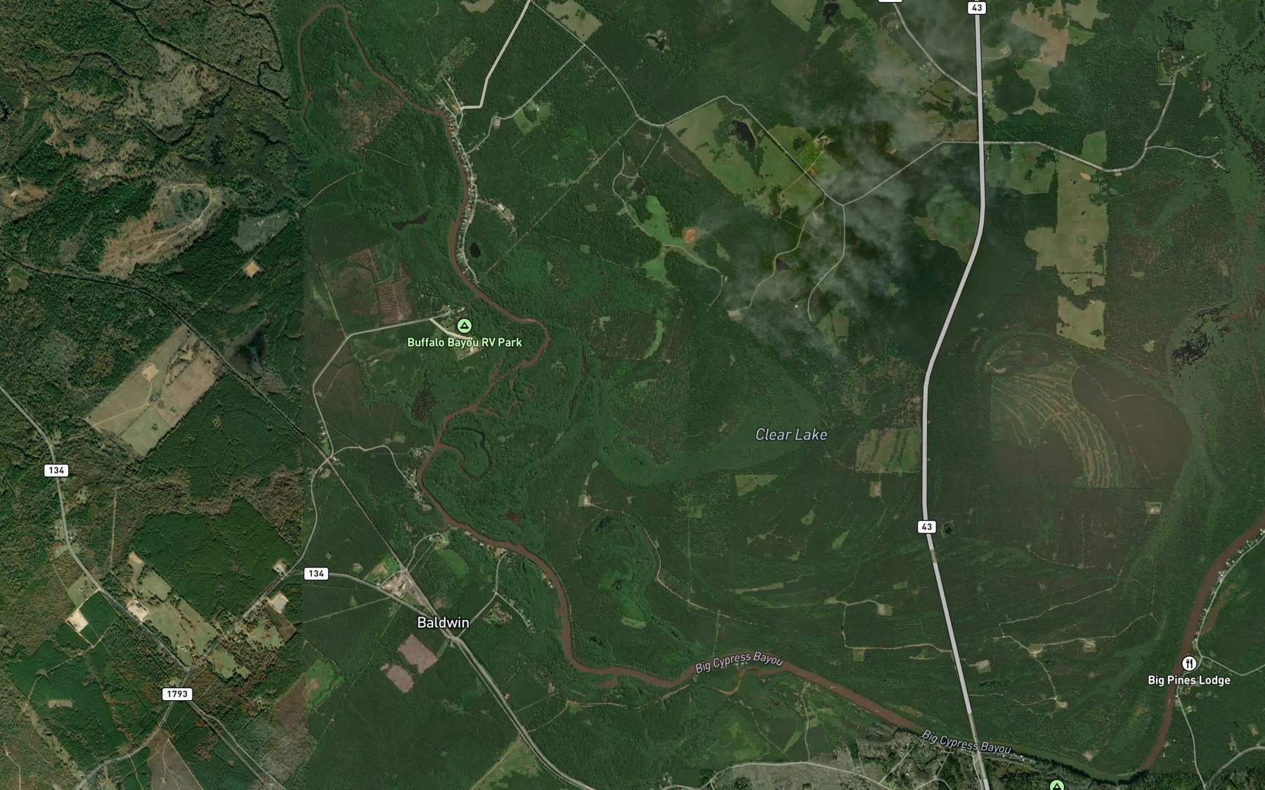 Satellite map of the Upper Clear Lake