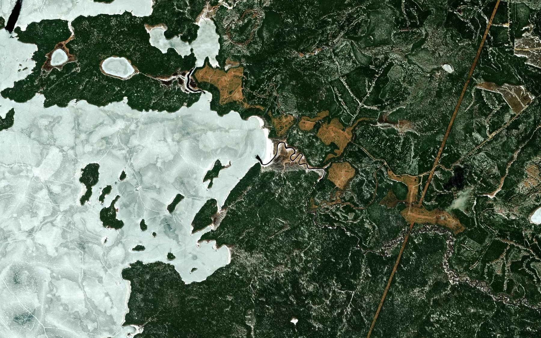 Satellite map of the Minnikau Creek