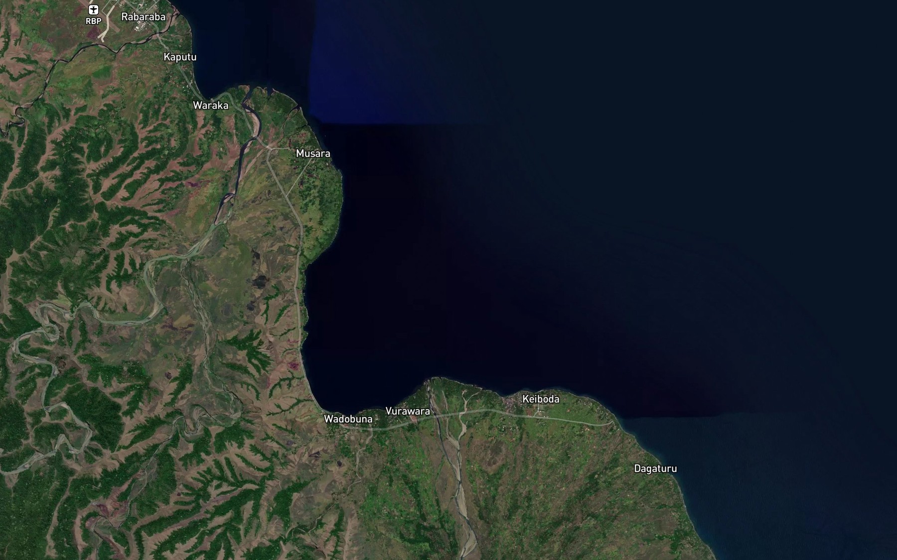 Satellite map of the Dogura Bay