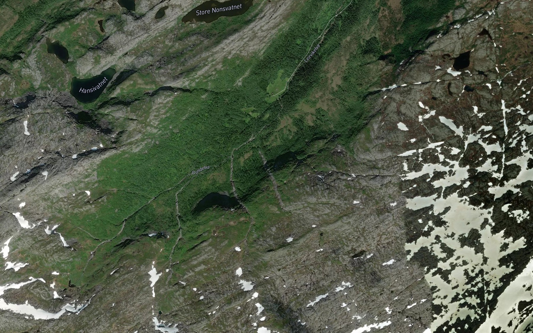 Satellite map of the Middagselva