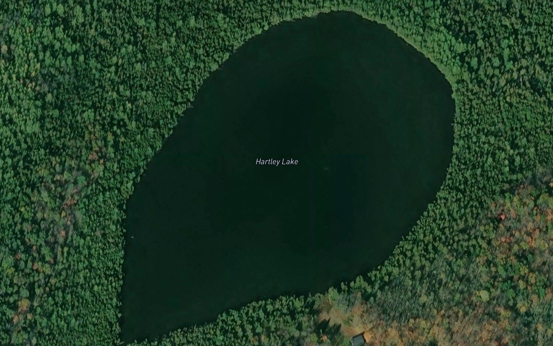 Satellite map of the Hartley Lake