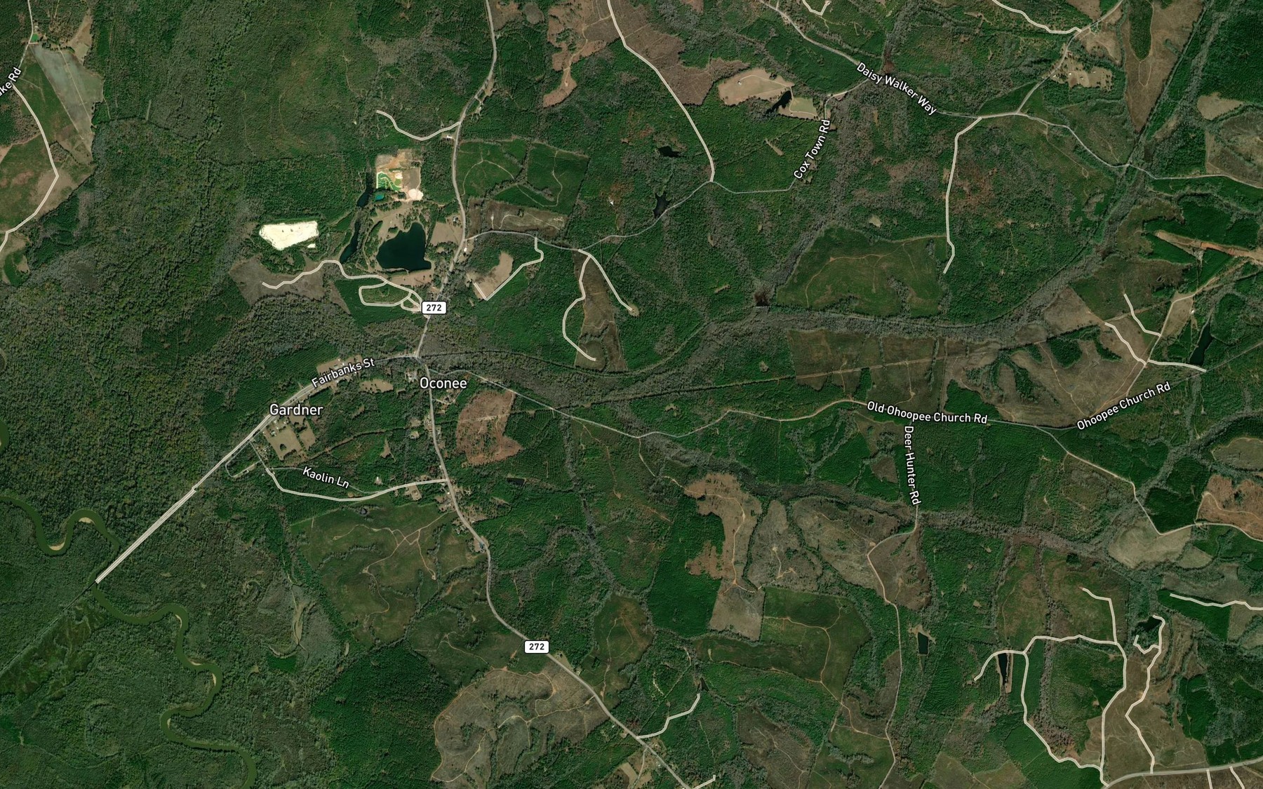 Satellite map of the Little Sandy Hill Creek
