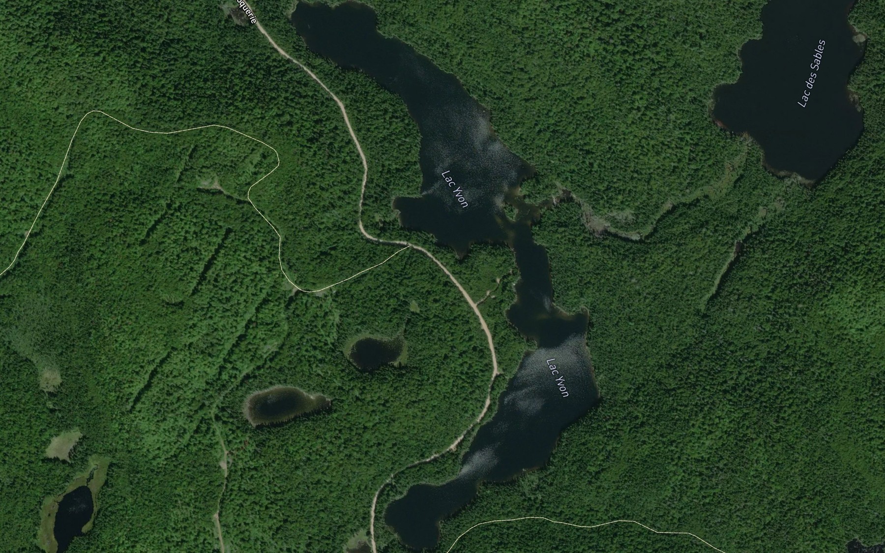 Satellite map of the Lac Yvon