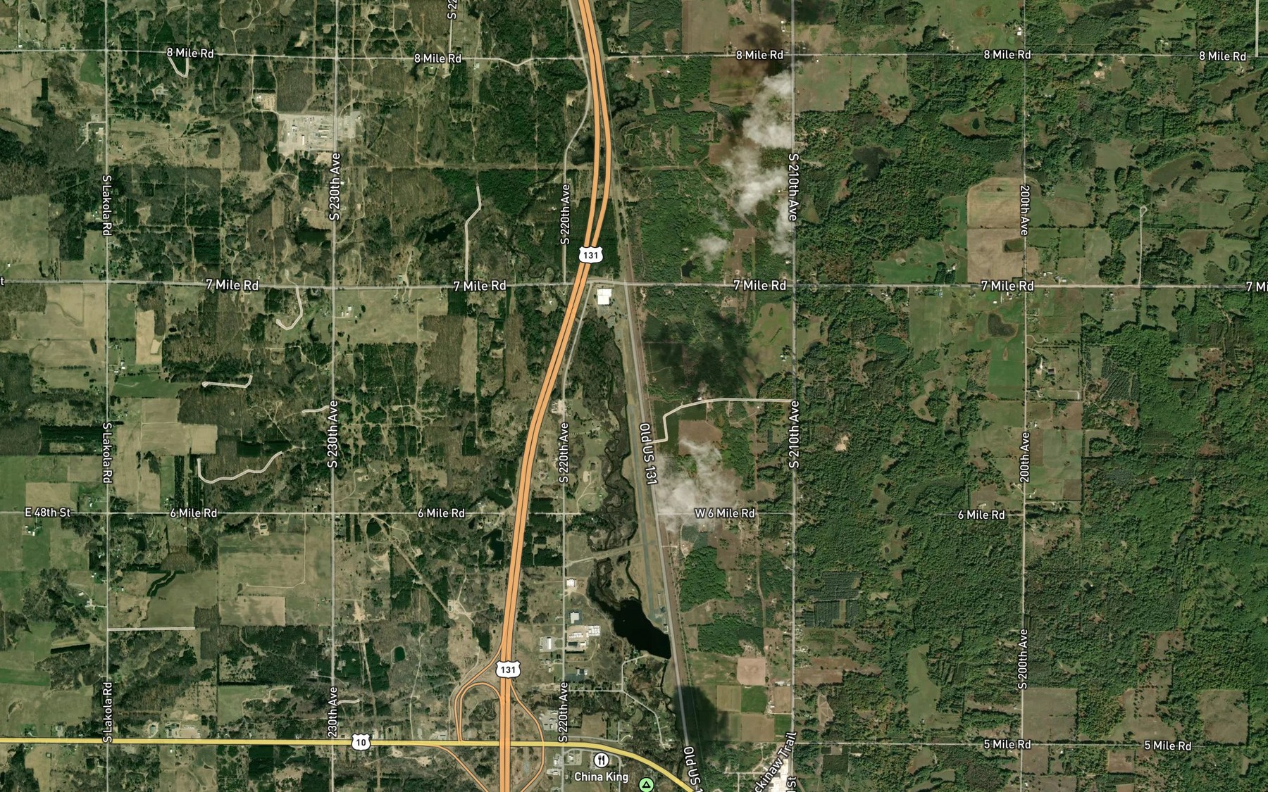 Satellite map of the Lawrence Creek