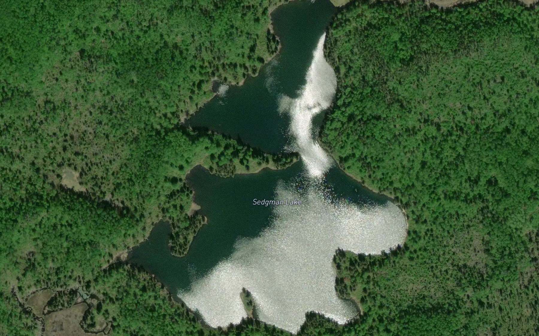 Satellite map of the Sedgman Lake