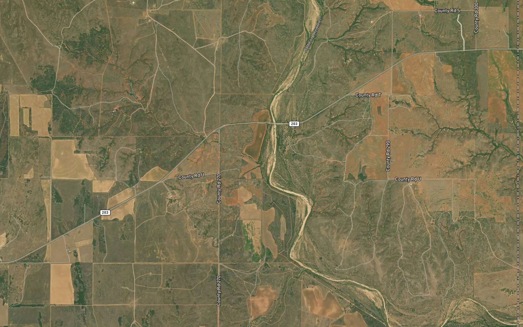 Satellite map of the Shinnery Creek