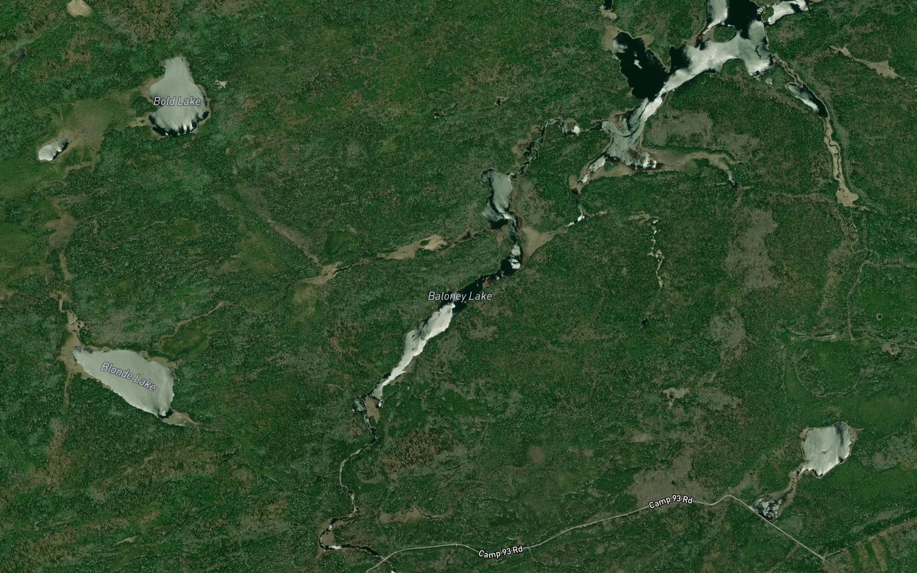Satellite map of the Baloney Lake