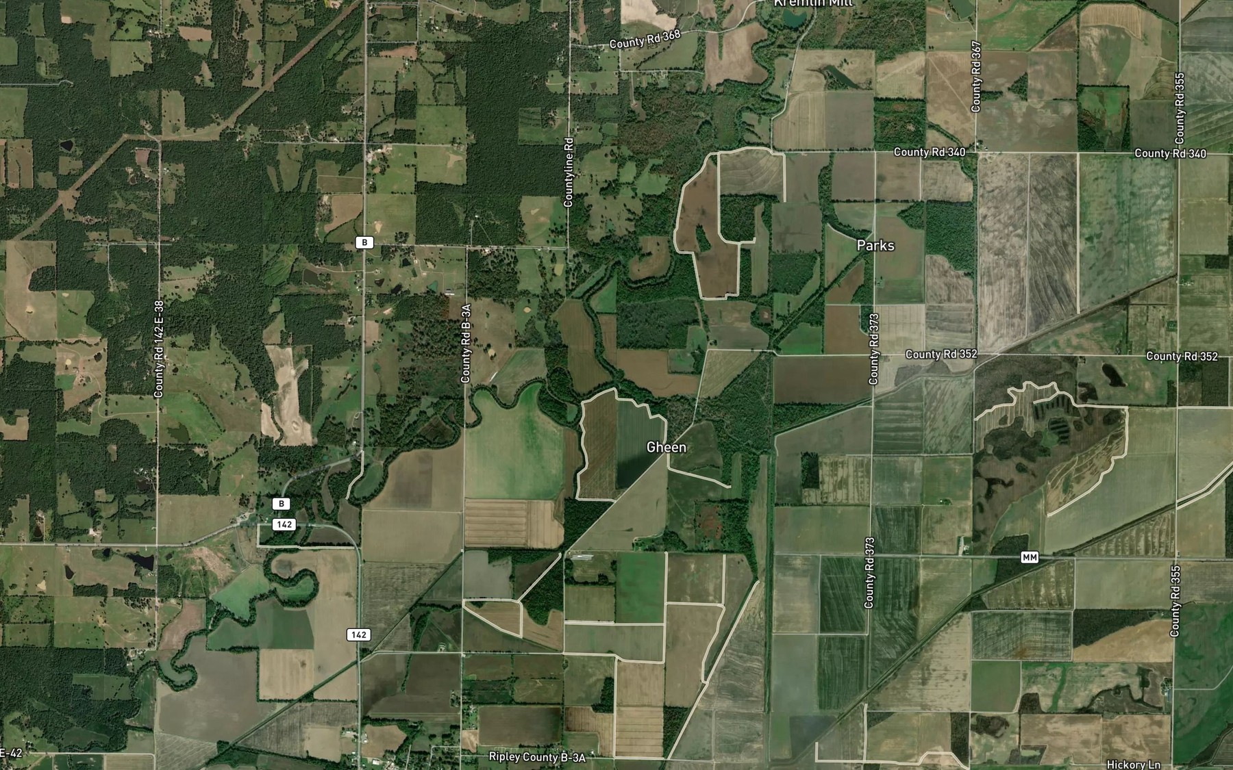Satellite map of the Gaines Slough