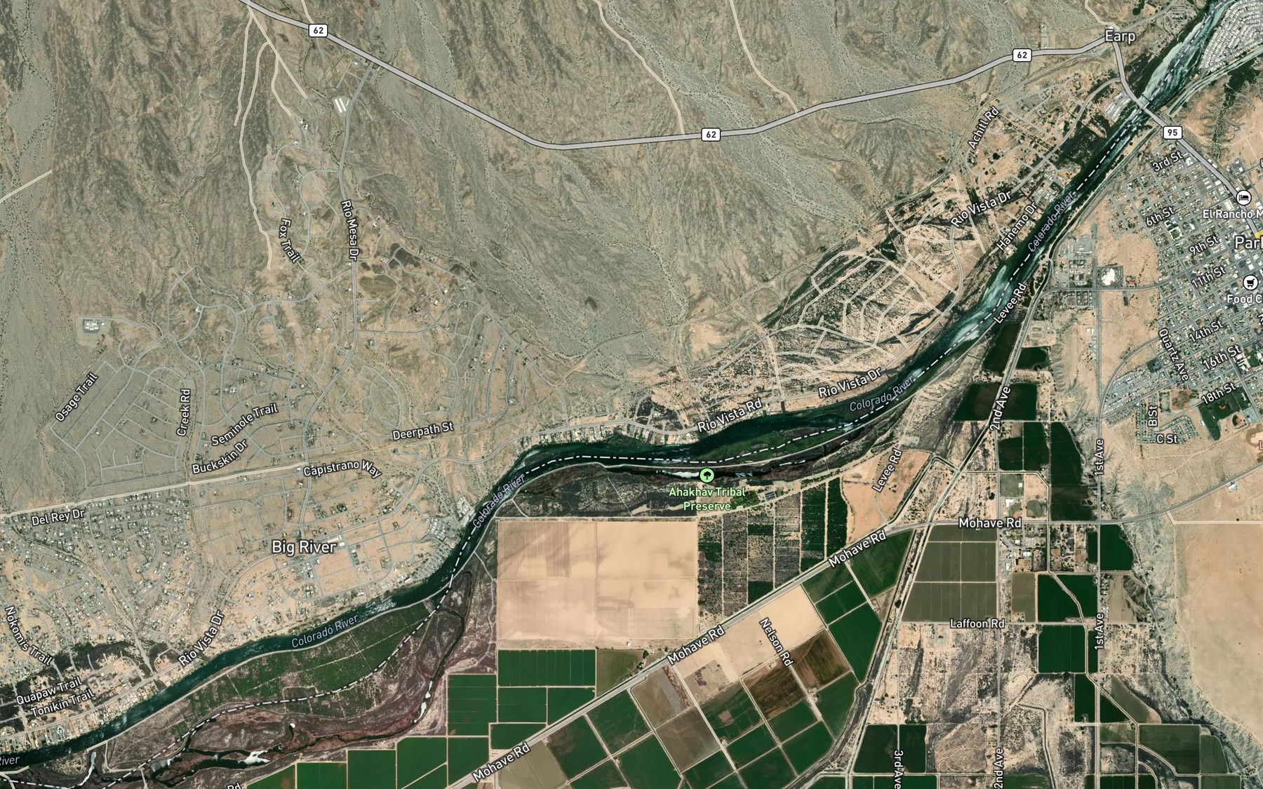Satellite map of the Arch Creek