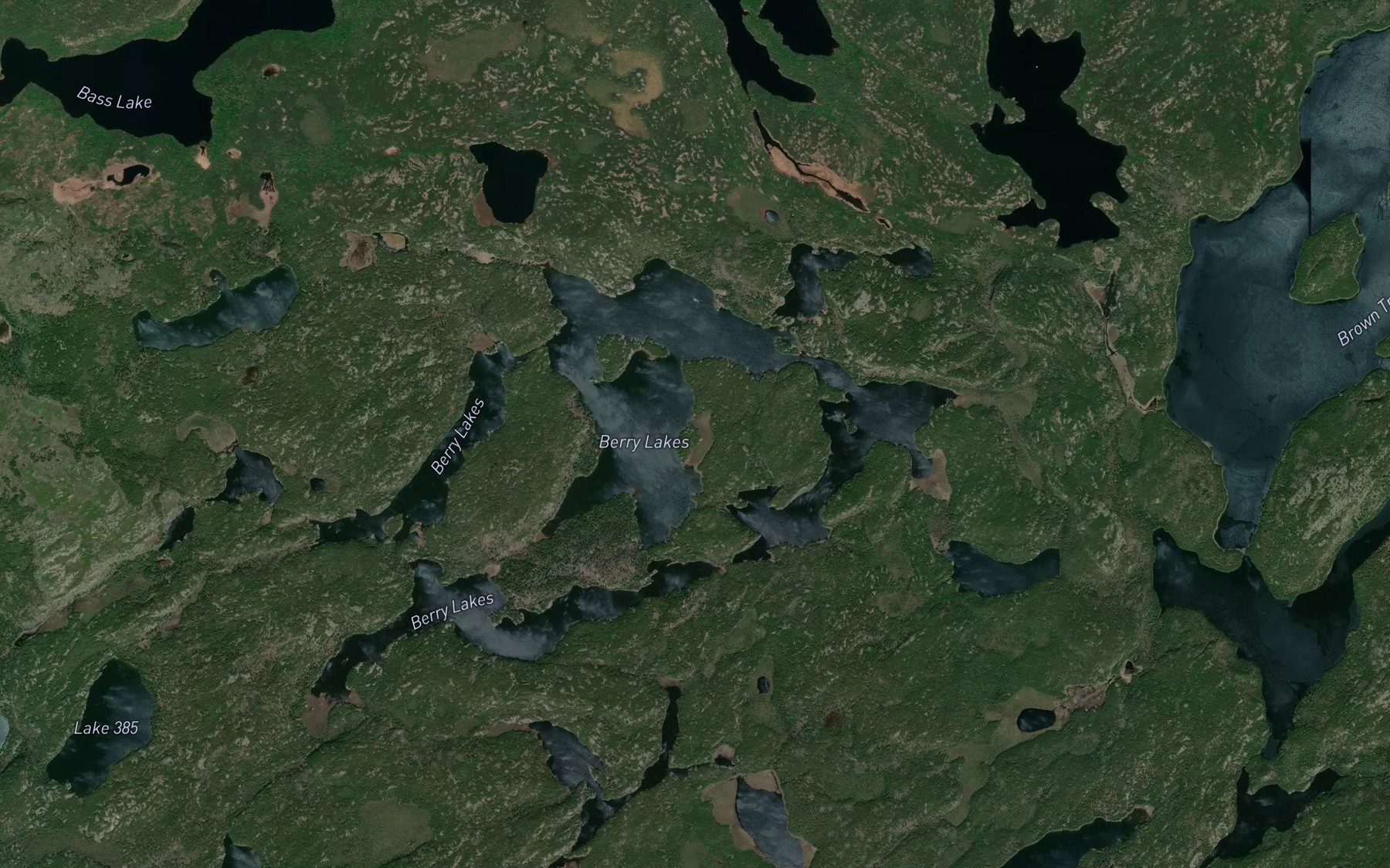 Satellite map of the Berry Lakes