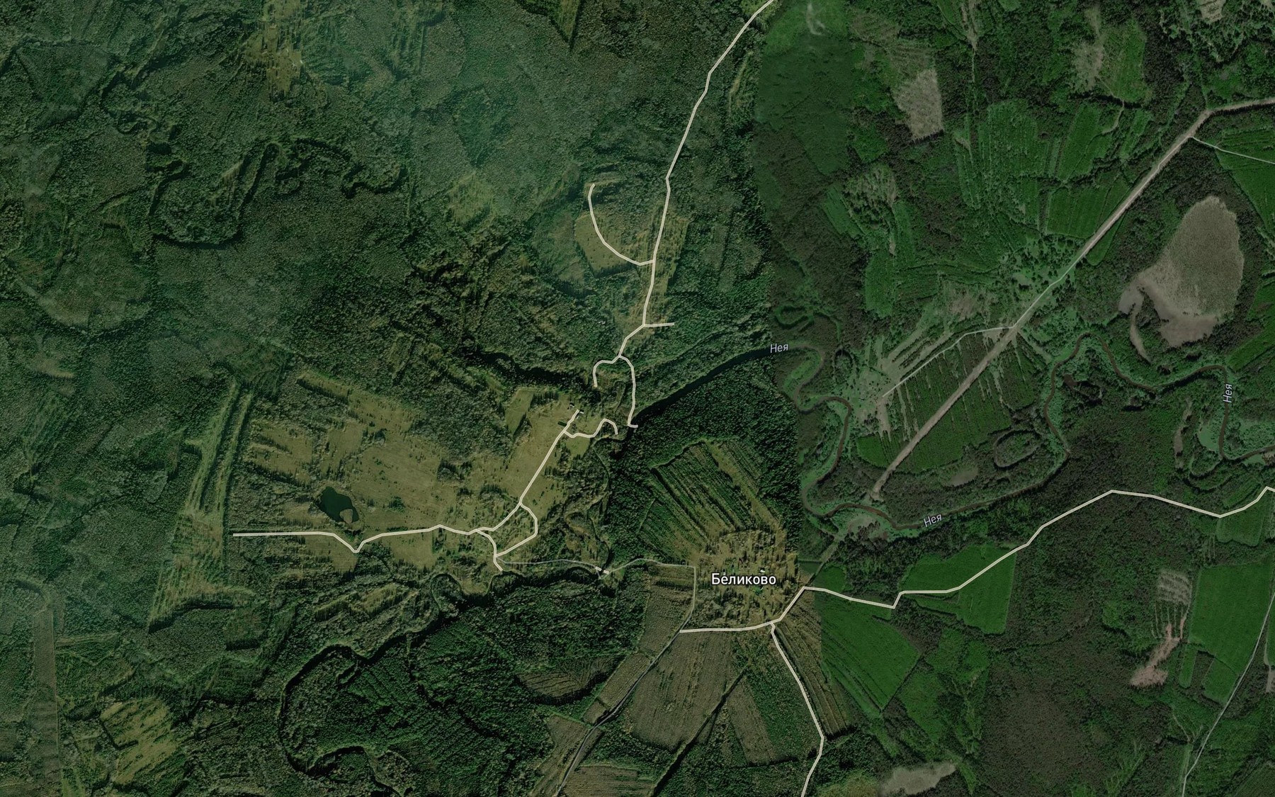 Satellite map of the Yega