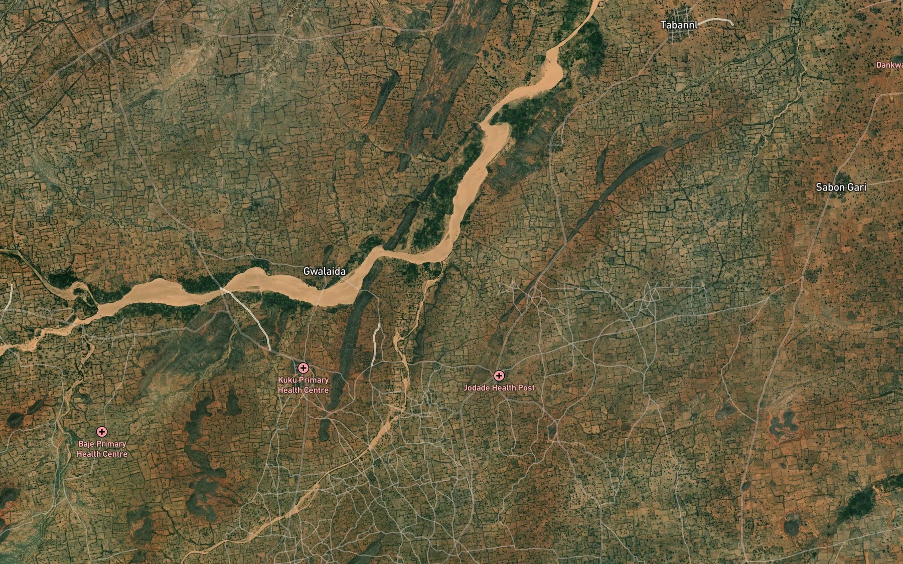 Satellite map of the River Dankauri