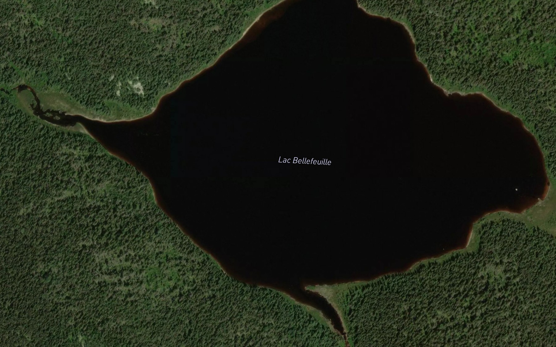 Satellite map of the Lac Bellefeuille
