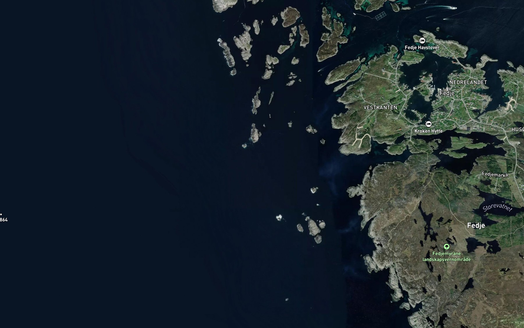 Satellite map of the Skjeljeflunakken