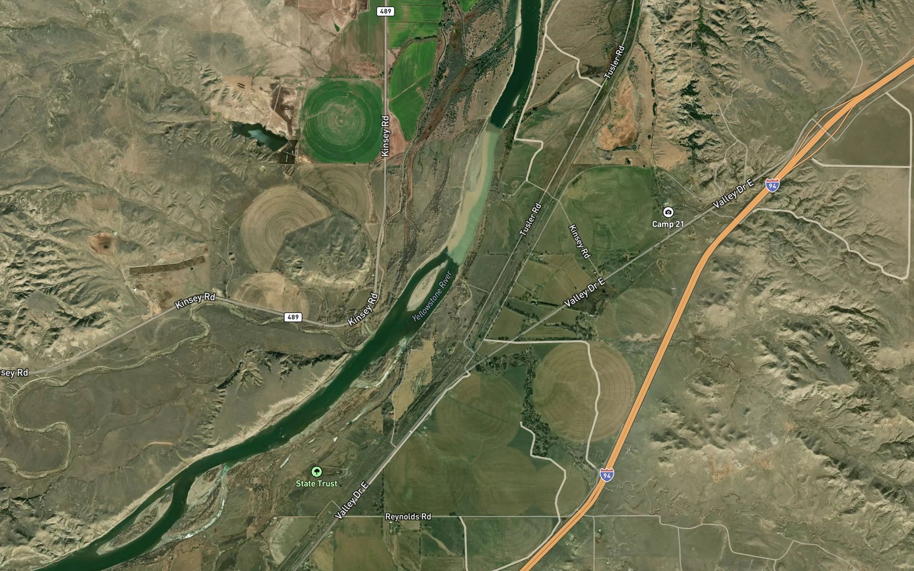 Satellite map of the Jones Creek