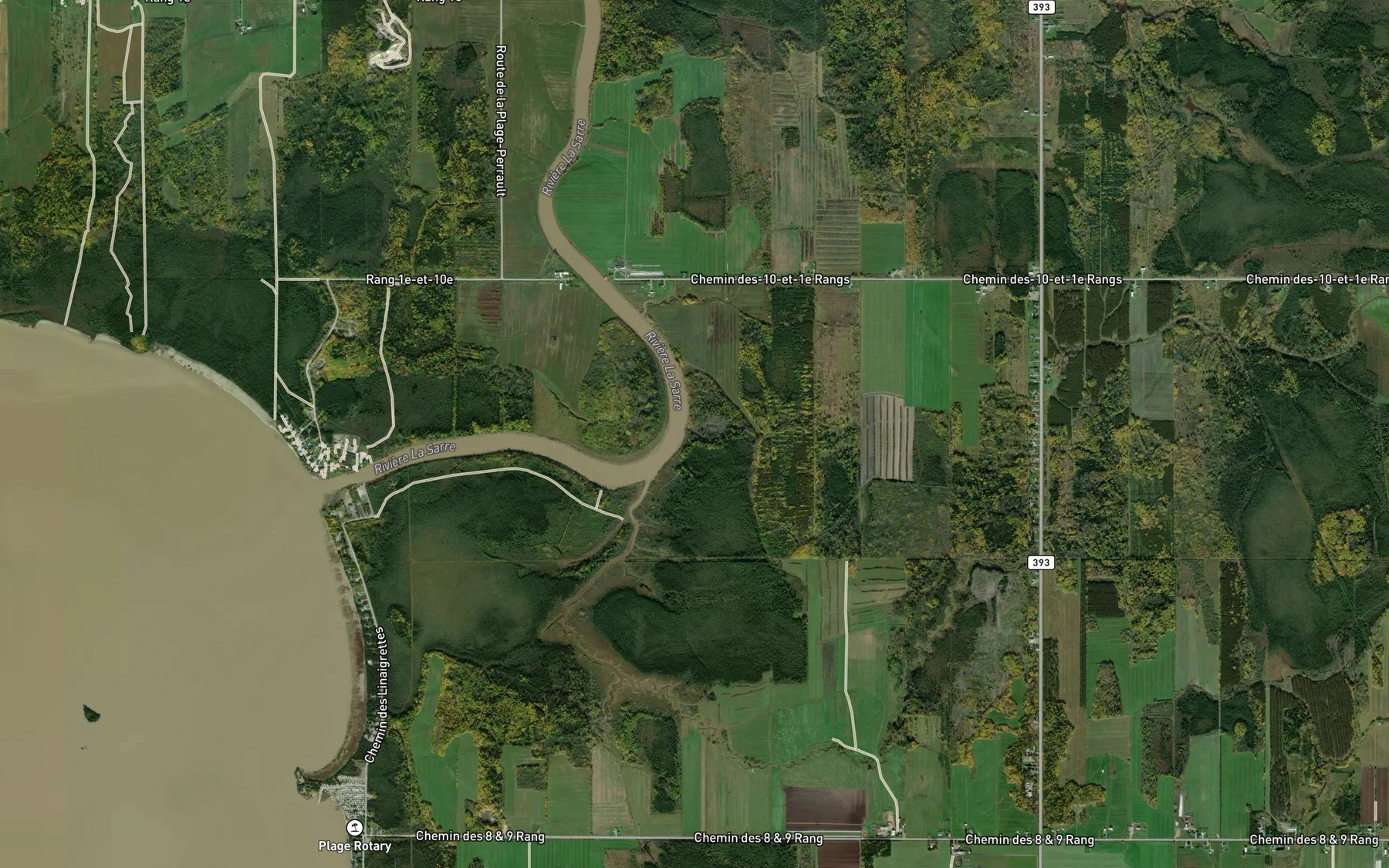 Satellite map of the Cours d'eau Sevigny