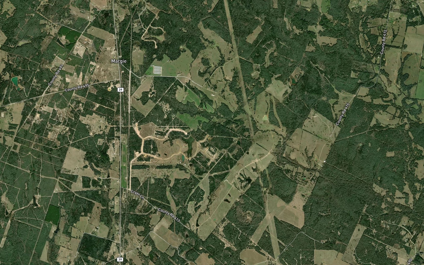 Satellite map of the Cryar Lake