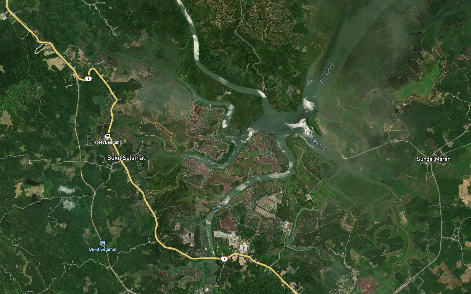 Satellite map of the Sungai Sikundur Besar
