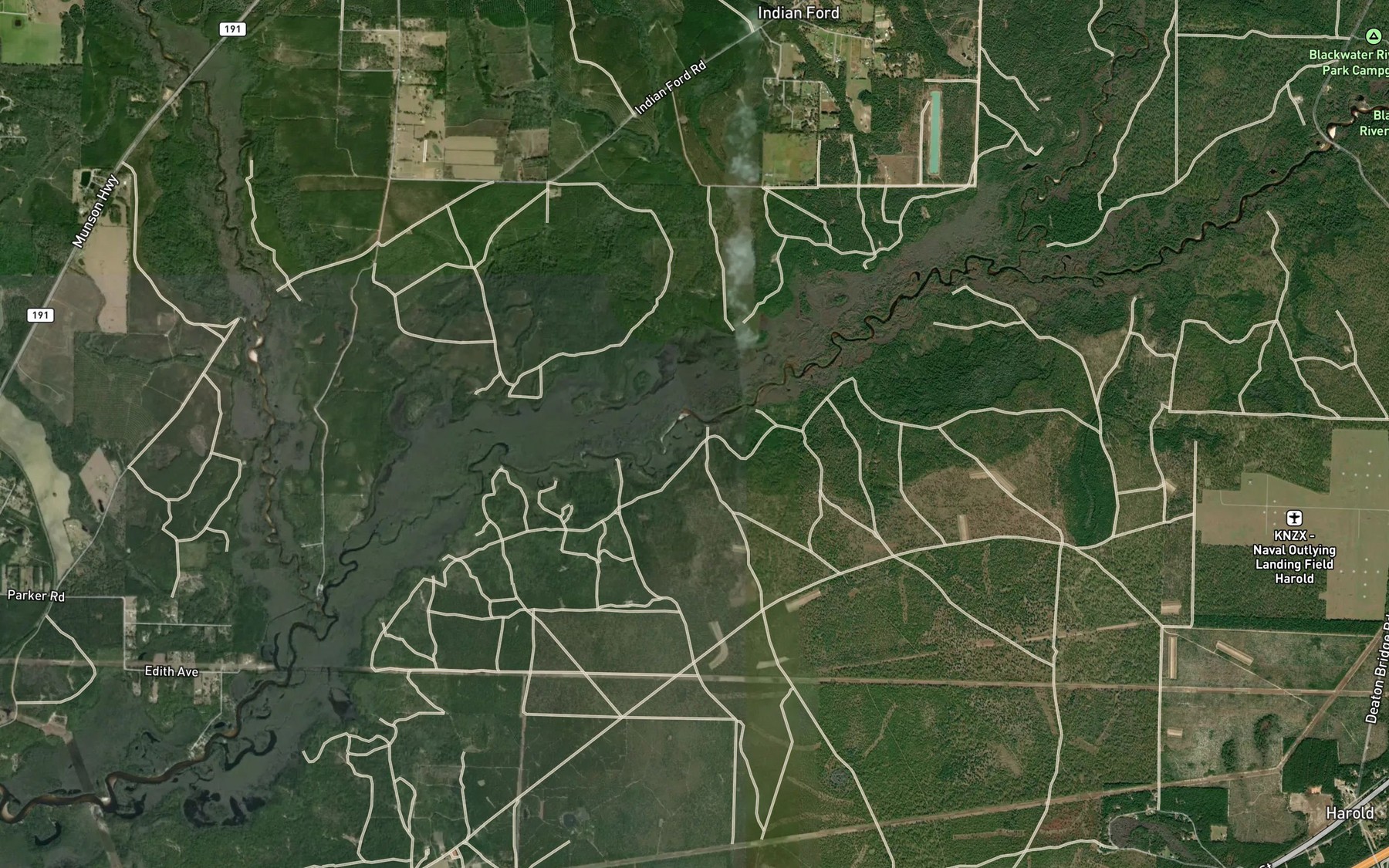 Satellite map of the Double Bluff Lake