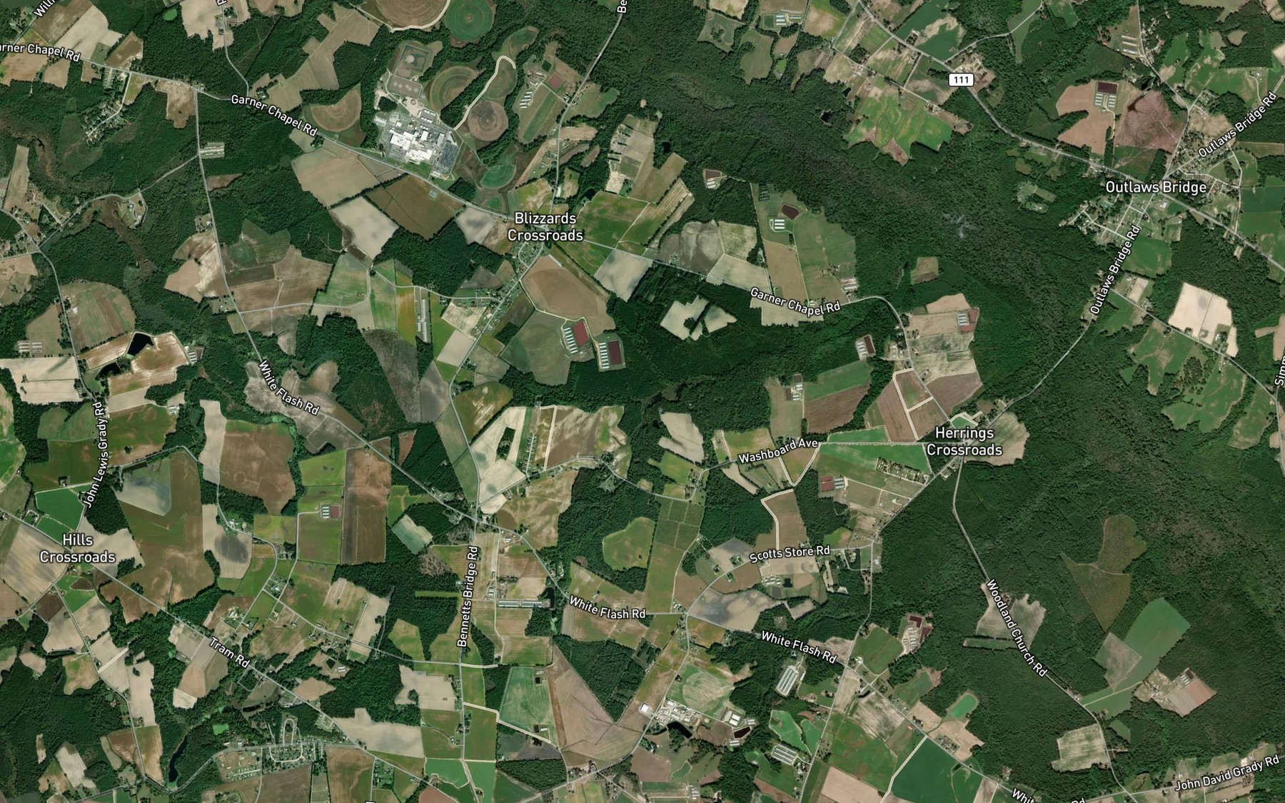 Satellite map of the Reedy Branch