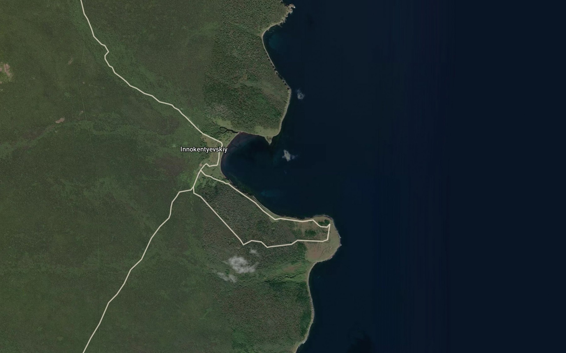 Satellite map of the Bukhta Innokentiya