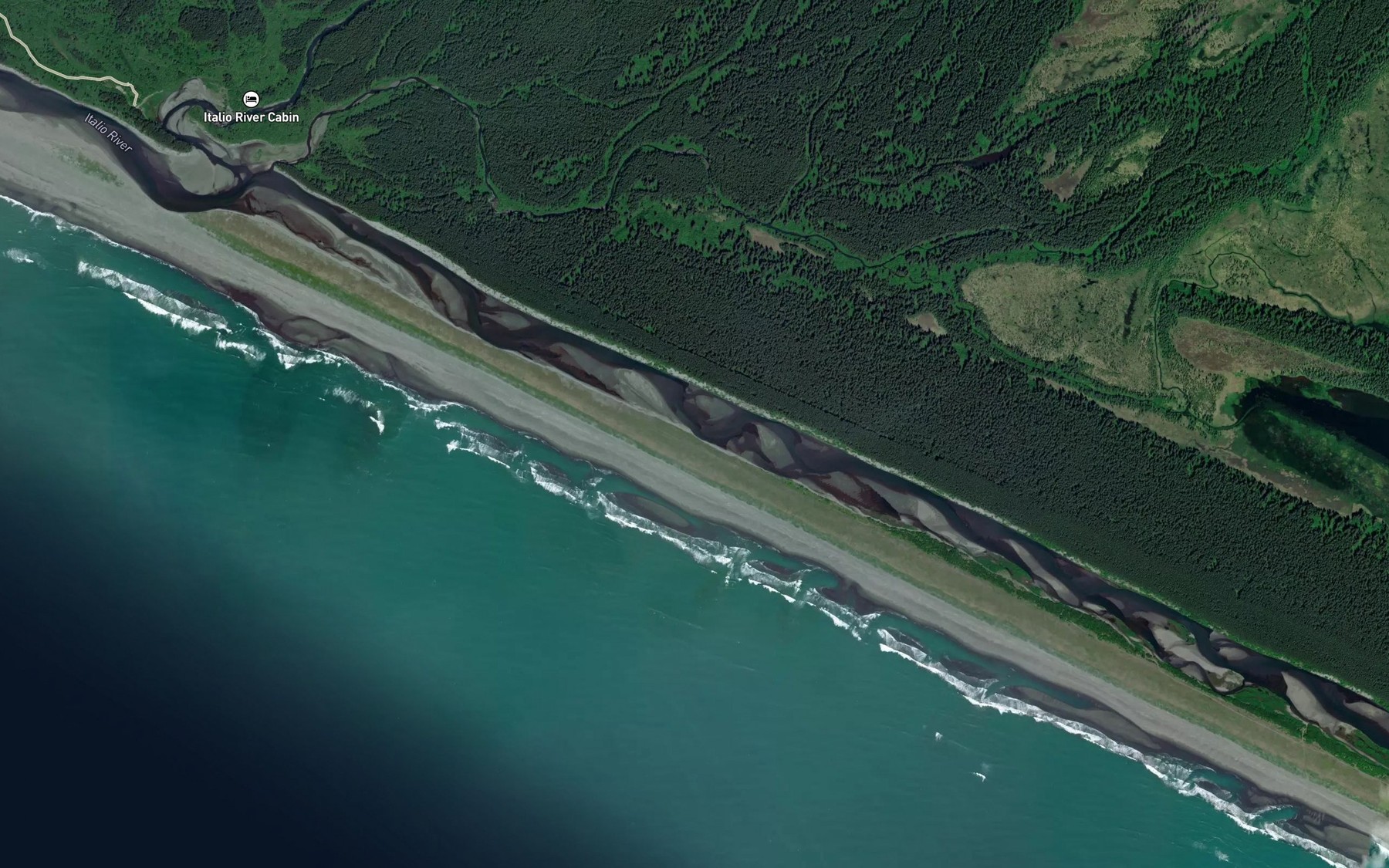 Satellite map of the Akwe River