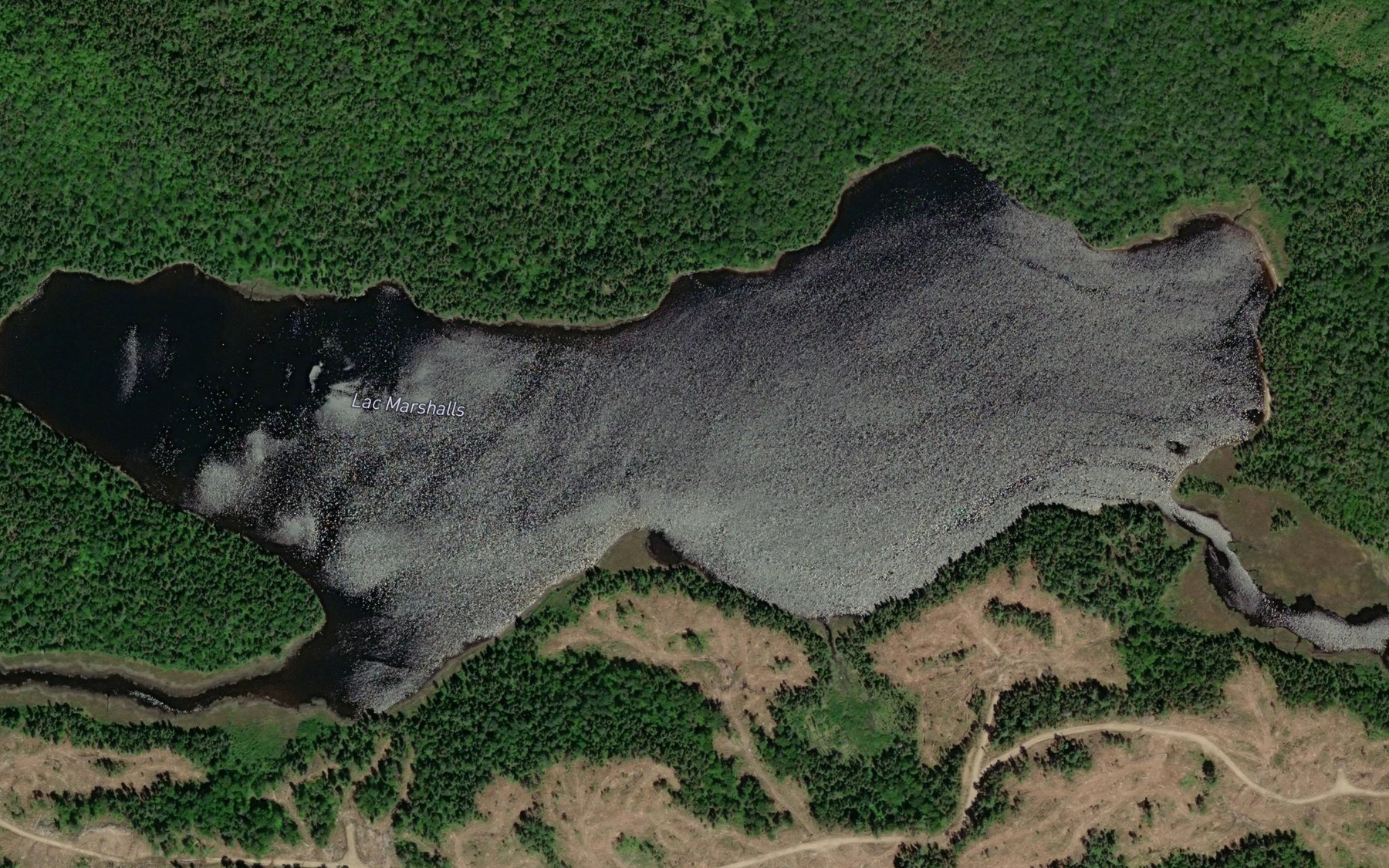 Satellite map of the Lac Marshalls