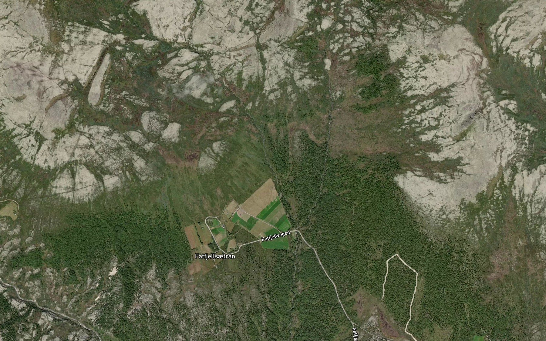 Satellite map of the Vesle Langbekken