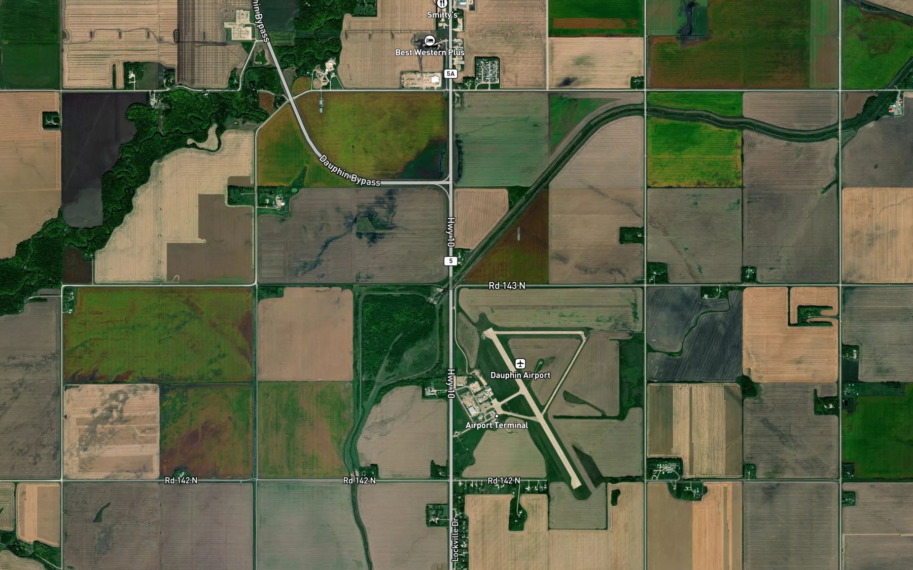 Satellite map of the Robinson Drain