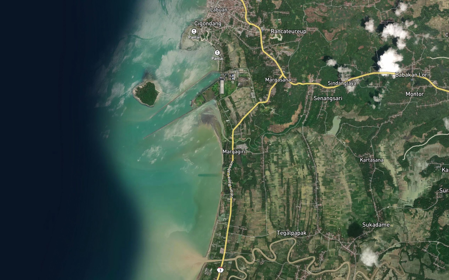 Satellite map of the Ci Bama