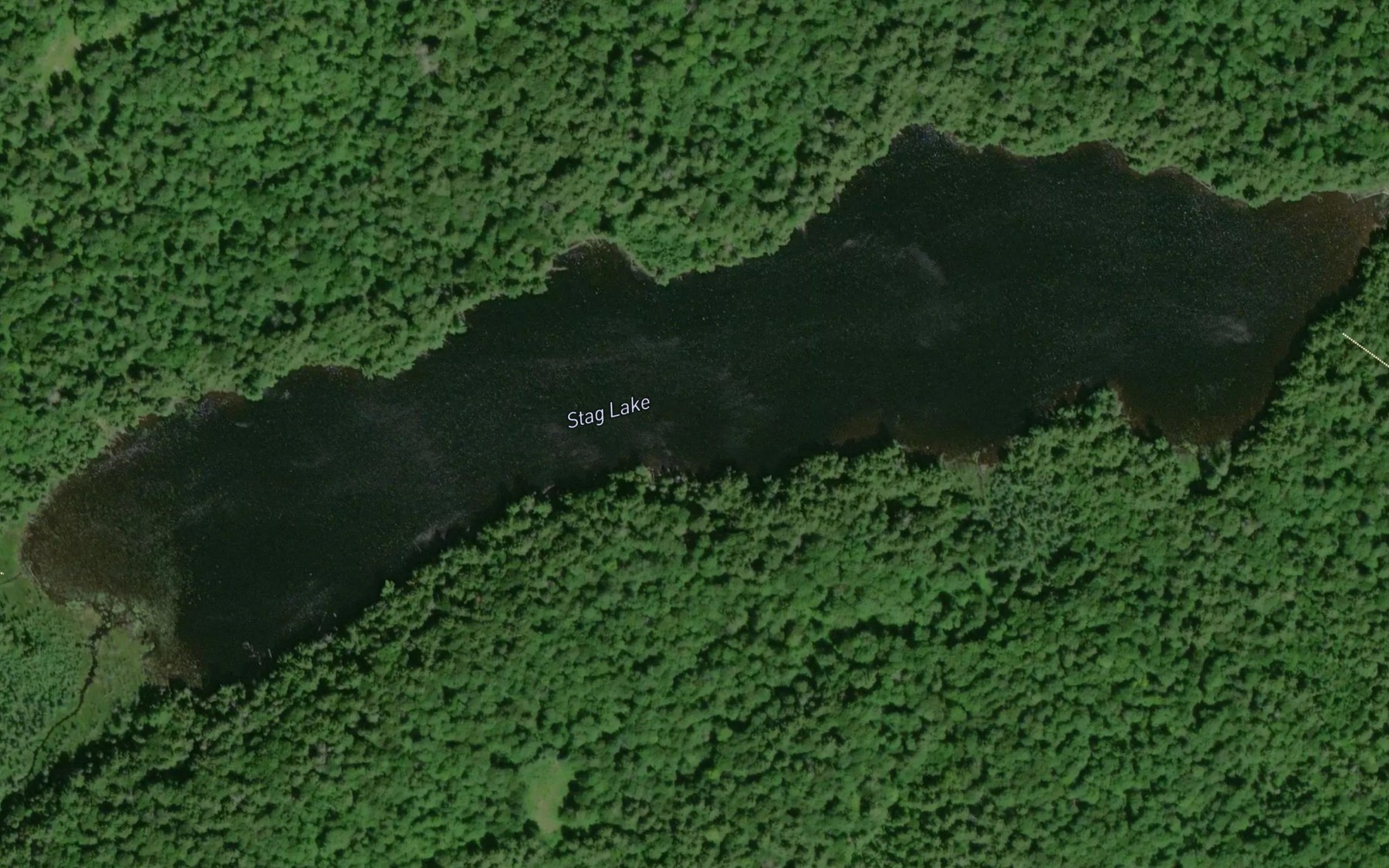 Satellite map of the Stag Lake