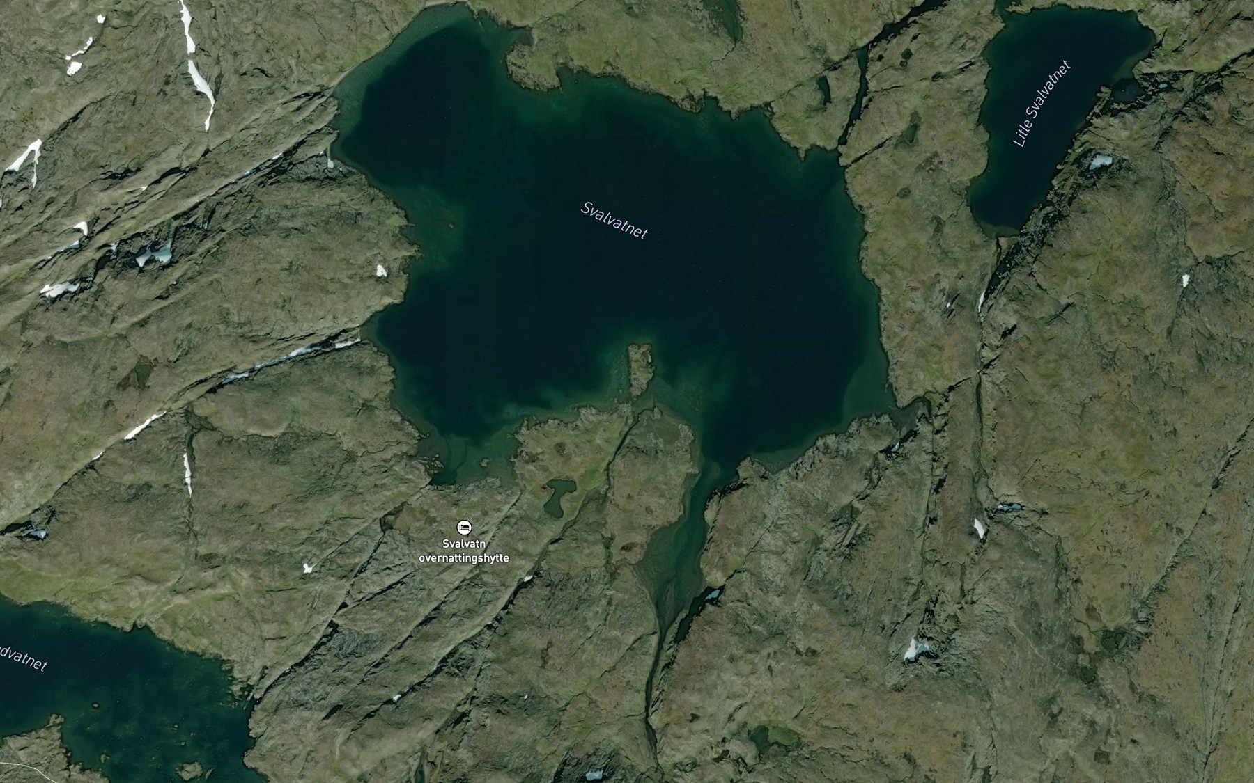 Satellite map of the Svalvatnet