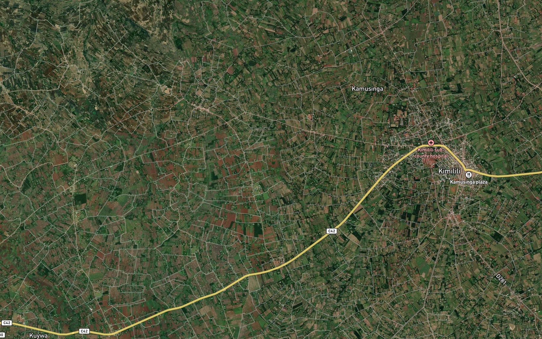 Satellite map of the Kimobo