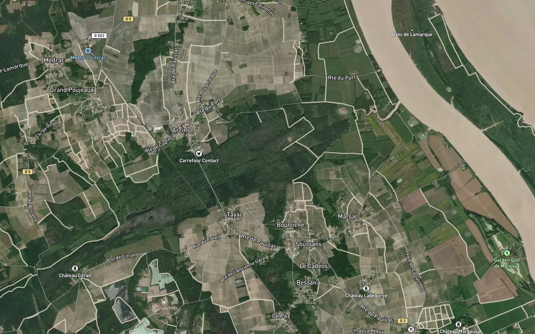 Satellite map of the Ruisseau de Lalouise