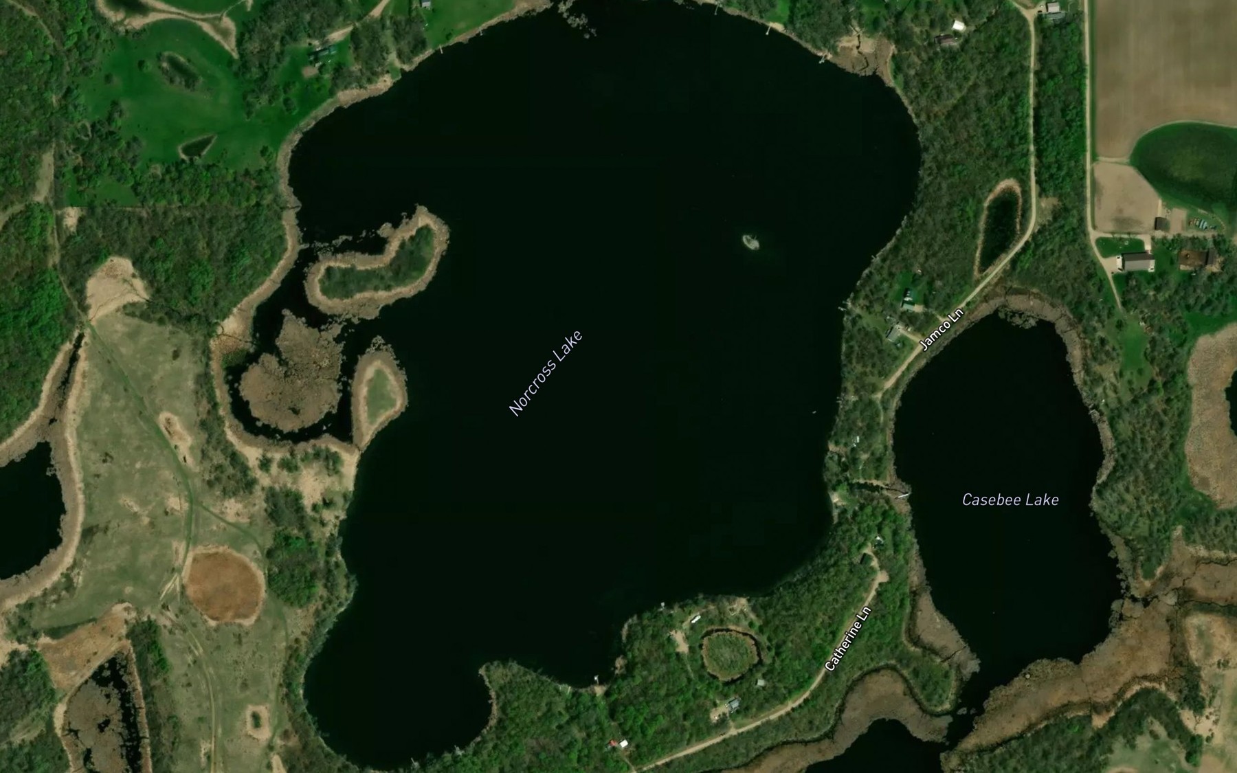 Satellite map of the Norcross Lake